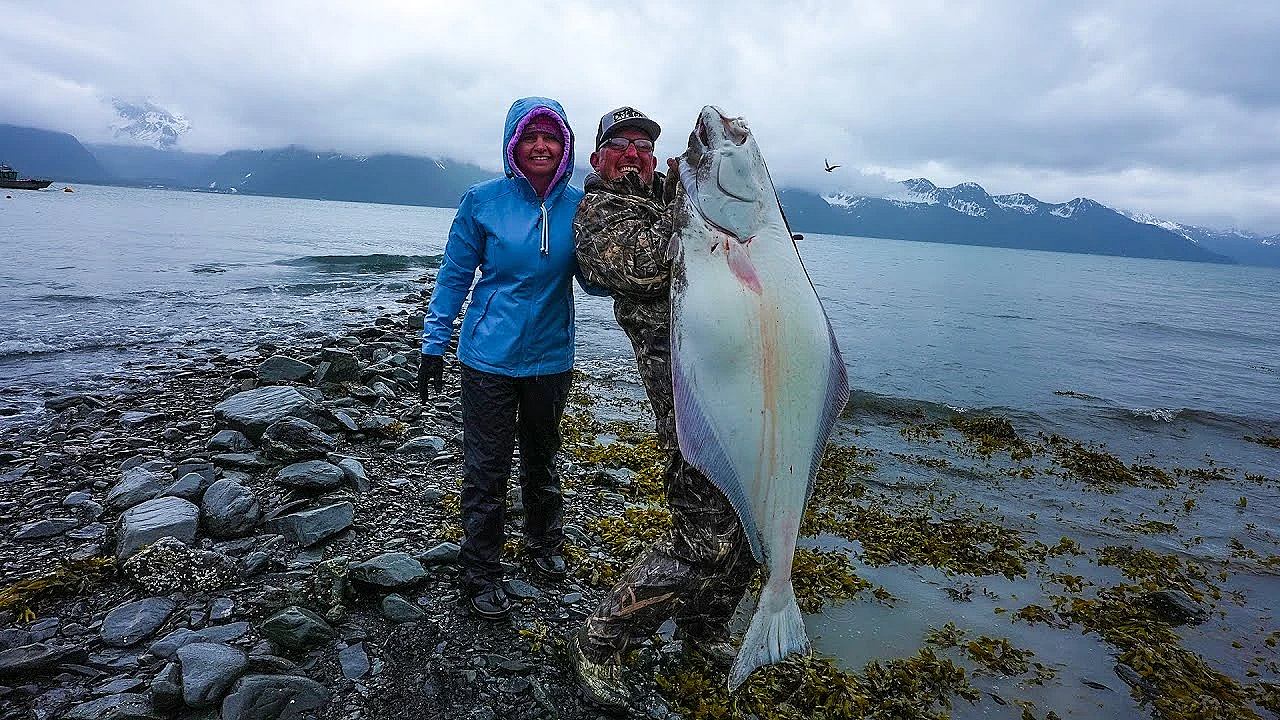 Giant Alaskan Flat Fish! {catch Clean Cook} I Almost Lost My Eye!!! (millers Landing, Seward, Ak)